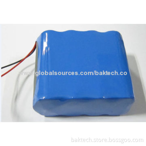 Lithium Iron Phosphate Rechargeable Battery Pack, 18650Fe, 4S1P, 12.8V, 2,700mAh, 34.56Wh